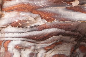 Detail of sandstone marble in the city of Petra in Jordan