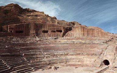 Ancient theater on the site of Petra in Jordan