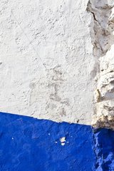Blue and white paint on a wall La Mancha Spain