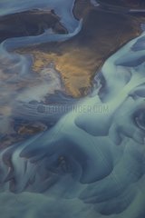 Melting of glaciers and the river Oelfus south of Iceland