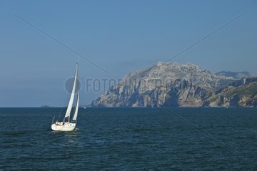 Sailboat on the Cantabrian sea Cantabria Espagne