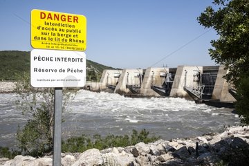 Opening on the Villeneuve Dam Rhône France