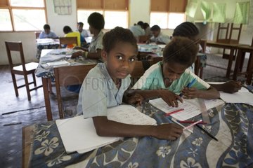 Schoolchildren in class - Tanna Island Vanuatu