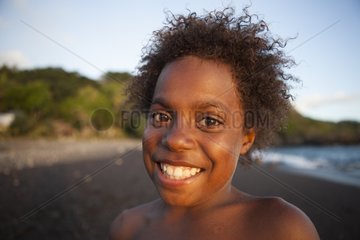 Child portrait on a beach - Tanna Island Vanuatu