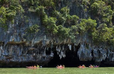 Canoeing in the Phang Nga Bay in Andaman Sea Thailand