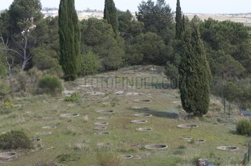 Amphorae buried near oppidum Ensérune France