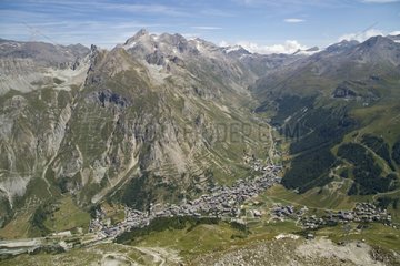 Val d'Isere from Rock of Bellevarde Alpes France