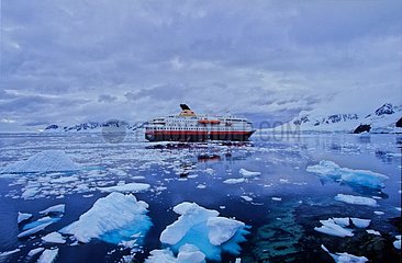 Boat in Paradise Bay Antarctic Peninsula