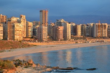 Grand buildings of Beirut along the Mediterranean Lebanon