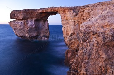 Azur window natural arch on the coast of Gozo Malta