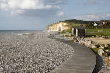 Equipped beach of Sainte-Marguerite-sur-Mer France