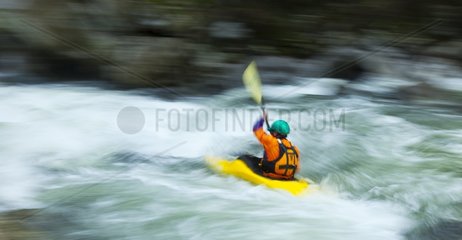 Kayaking on the river Ason Collados des Ason NP Spain