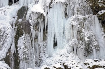 Frozen waterfall Mill Vermondans Franche-Comte