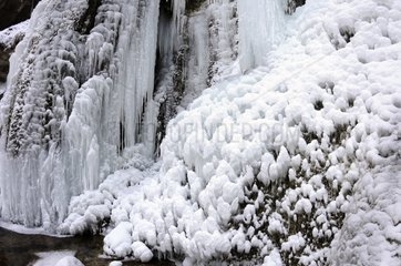 Frozen waterfall Mill Vermondans Franche-Comte