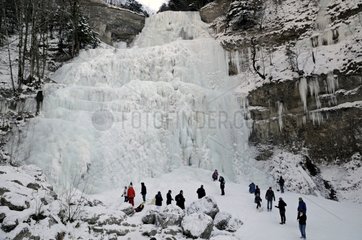 Frozen waterfall Hérisson Jura France