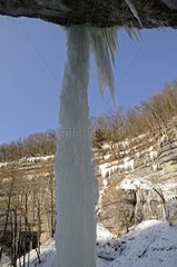 Frozen waterfall Hérisson Jura France