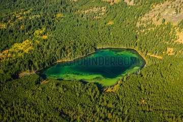 Green lake west of Lake Chlko British Columbia Canada