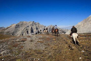 Horseback riding Banff NP Rocky Mountains Canada