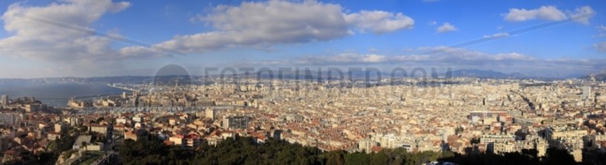 The city of Marseilles from Notre Dame de la Garde France