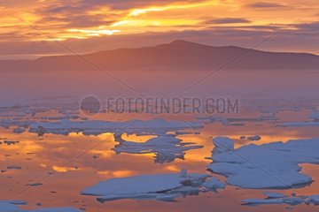 Ice at sunset - Chukotka Russia