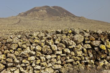 Wall and there Volcán Malpais de la Arena Fuerteventura Canary
