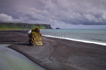 Black sand beach of Dyrholaey in southern Iceland