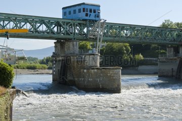 Opening the floodgates of Seyssel on the Rhone France