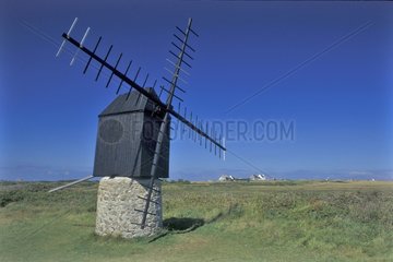 Windmill on the moor Ushant Brittany France