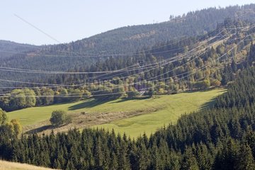 High voltage line to the pass of Louchpach Vosges France