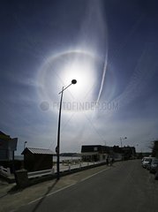 Circumscribed halo over a lamppost