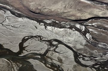 River delta flowing into the Hurry Fjord Greenland