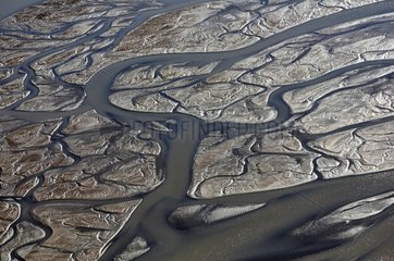 River delta flowing into the Hurry Fjord Greenland