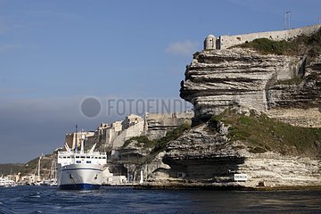 Port and citadel of Bonifacio Corsica France