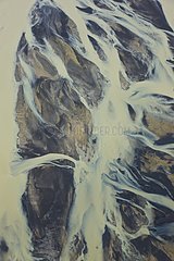Melting glaciers and river Pjórsa south of Iceland