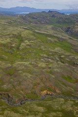 Volcanic landscape in southwest Iceland