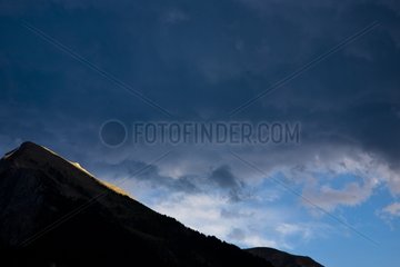 Stormy sky over the valley of the Alps France Ubaye