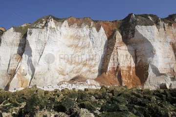 Landslides cliff at Petites Dalles in France