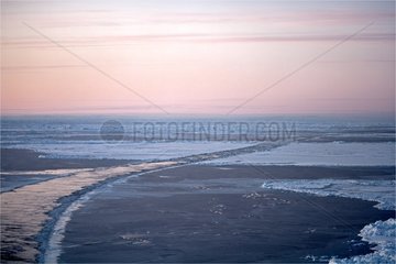 Wake in the ice Strait Prince of Wales Canada