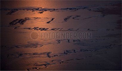 Reflections on the pack ice of Baffin Bay Canada