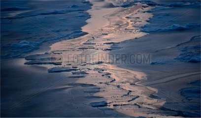 Reflections on the pack ice of Baffin Bay Canada