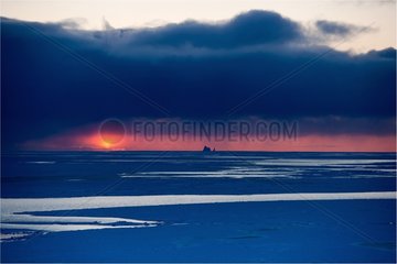 Sunrise on the ice of Baffin Bay Canada