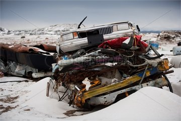 Dump car wreck Iqaluit on Baffin Island Canada