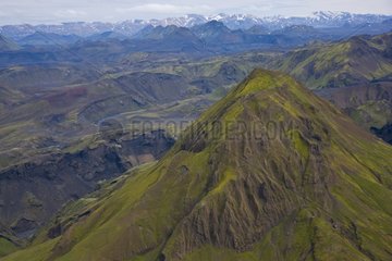 Volcanic landscape around the glacier Mýrdalsjoekull Iceland