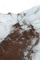 Soil from the edges of the moving glacier Iceland