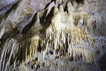 Stalactites in a cave Pyrenees France