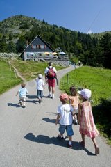 Family outing to the farm-inn Forlet Vosges France