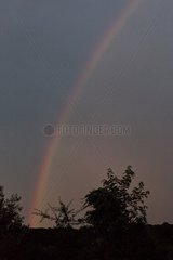 Rainbow with stormy sky