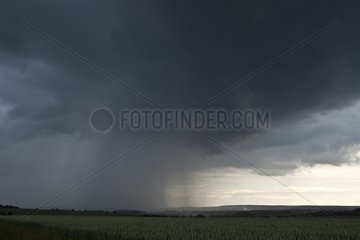 Rainshower and stormy sky in Berry region France