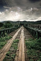 Old railway bridge in Thailand