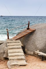 Stairway on a rock - Koh Tao Island in Thailand